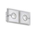 WOFI Wandleuchte, 2-flammig Reims 2 x LED / 4 W, 12 x 7 x 24 cm, 3000 k, 320 lm, Energieeffizenzklasse A+ Glas weiß mit Klarrand mit Glasapplikationen inklusive Schalter, chrom 4272.02.01.0000