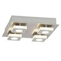 Brilliant Transit LED Deckenleuchte Wandleuchte 4 flg beleuchteter Dekorand nickel/alu 1280 Lumen, LED integriert