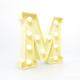 Carnival Letter Lights Vanilla - M Retro Vintage ContemporaryFairground Symbol Metal Light Up LED Marquee Alphabet 9" Battery Operated Decorative Illuminated Sign Fun Fair