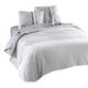 C Design Home Perle Bettwäsche Bettbezug + 2 Kopfkissenbezüge 65 x 65 cm Baumwolle weiß grau, perlfarben, 200 x 200 cm