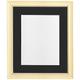 Frames by Post 8 x 6 Zoll Nordic Bild-/Fotorahmen für 6 x 4 Zoll großes Bild mit schwarzem Passepartout, Antique-Look, cremefarben