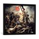 Gerahmtes Bild von Eugène DelacroixDie Freiheit führt das Volk, Kunstdruck im hochwertigen handgefertigten Bilder-Rahmen, 70x50 cm, Schwarz matt
