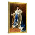 Gerahmtes Bild von Gabriel Schachinger "Ludwig II. / Gabriel Schachinger", Kunstdruck im hochwertigen handgefertigten Bilder-Rahmen, 70x100 cm, Gold raya