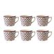 Kom Amsterdam 6X3625 Set mit 6 Cappuccinotassen, Durchmesser 9 x 7 cm, Fleur de LYS rot