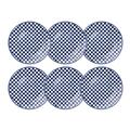 Kom Amsterdam 6X3692 Set mit 6 Frühstücksteller, Durchmesser 23 cm, damier blau