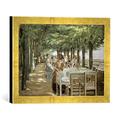 Gerahmtes Bild von Max Liebermann Terrasse im Restaurant Jacob in Nienstedten an der Elbe, Kunstdruck im hochwertigen handgefertigten Bilder-Rahmen, 40x30 cm, Gold raya