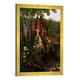 Gerahmtes Bild von William Hammer Bienenstöcke im Garten, Kunstdruck im hochwertigen handgefertigten Bilder-Rahmen, 50x70 cm, Gold raya