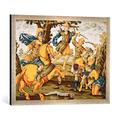 Gerahmtes Bild von 16. Jahrhundert Absaloms Tod, Kunstdruck im hochwertigen handgefertigten Bilder-Rahmen, 70x50 cm, Silber Raya