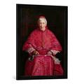 Gerahmtes Bild von Sir John Everett Millais Portrait of Cardinal Newman (1801-90), Kunstdruck im hochwertigen handgefertigten Bilder-Rahmen, 50x70 cm, Schwarz matt