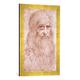 Gerahmtes Bild von Leonardo da Vinci Porträt eines bärtigen Mannes, vielleicht ein Selbstporträt, c.1513, Kunstdruck im hochwertigen handgefertigten Bilder-Rahmen, 40x60 cm, Gold raya