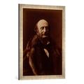 Gerahmtes Bild von Nadar Jacques Offenbach (1819-80), German composer, portrait photograph, Kunstdruck im hochwertigen handgefertigten Bilder-Rahmen, 50x70 cm, Silber raya