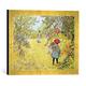 Gerahmtes Bild von Carl Larsson The Apple Harvest, Kunstdruck im hochwertigen handgefertigten Bilder-Rahmen, 40x30 cm, Gold raya