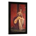 Gerahmtes Bild von 1. Jahrhundert v.Chr Pompeji, Villa dei Misteri, Ausschnitt, Kunstdruck im hochwertigen handgefertigten Bilder-Rahmen, 40x60 cm, Schwarz matt