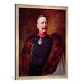 Gerahmtes Bild von Bruno Heinrich Strassberger Portrait of Kaiser Wilhelm II (1859-1941), Kunstdruck im hochwertigen handgefertigten Bilder-Rahmen, 60x80 cm, Silber raya