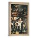 Gerahmtes Bild von Hieronymus Bosch Bosch, Garten der Lüste, rechter Flügel, Kunstdruck im hochwertigen handgefertigten Bilder-Rahmen, 40x60 cm, Silber raya