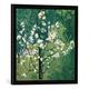 Gerahmtes Bild von Koloman Moser Blühender Baum im Garten, Kunstdruck im hochwertigen handgefertigten Bilder-Rahmen, 50x50 cm, Schwarz matt