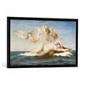 Gerahmtes Bild von Alexandre Cabanel "Die Geburt der Venus", Kunstdruck im hochwertigen handgefertigten Bilder-Rahmen, 100x50 cm, Schwarz matt