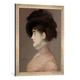 Gerahmtes Bild von Edouard Manet La femme au chapeau noir: Portrait d' Irma Brunner, la Viennoise, Kunstdruck im hochwertigen handgefertigten Bilder-Rahmen, 50x70 cm, Silber raya