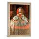 Gerahmtes Bild von Diego Velasquez Infantin Margarita/Velasquez, um 1664", Kunstdruck im hochwertigen handgefertigten Bilder-Rahmen, 40x60 cm, Silber raya