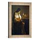 Gerahmtes Bild von Georges de la Tour La Madeleine à la veilleuse, Kunstdruck im hochwertigen handgefertigten Bilder-Rahmen, 30x40 cm, Silber raya