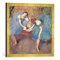 Gerahmtes Bild von Edgar Degas Two Dancers at Rest or, Dancers in Blue, c.1898, Kunstdruck im hochwertigen handgefertigten Bilder-Rahmen, 50x50 cm, Gold Raya