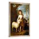 Gerahmtes Bild von Bartolome Esteban Murillo "Der kleine Johannes der Täufer", Kunstdruck im hochwertigen handgefertigten Bilder-Rahmen, 70x100 cm, Silber raya