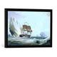 Gerahmtes Bild von George Chambers The Elder The Barque 'Auriga' in Antarctic Waters, 1838", Kunstdruck im hochwertigen handgefertigten Bilder-Rahmen, 60x40 cm, Schwarz matt