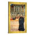 Gerahmtes Bild von Fresko "Apotheke / Fresko um 1490/ Issogne", Kunstdruck im hochwertigen handgefertigten Bilder-Rahmen, 40x60 cm, Gold raya