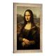 Gerahmtes Bild von Leonardo da Vinci Mona Lisa, Kunstdruck im hochwertigen handgefertigten Bilder-Rahmen, 40x60 cm, Silber raya