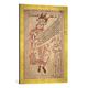 Gerahmtes Bild von Buchmalerei "Kaiser Lothar III., Buchmalerei", Kunstdruck im hochwertigen handgefertigten Bilder-Rahmen, 50x70 cm, Gold raya