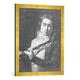 Gerahmtes Bild von Jacques-Louis DavidDer Flötist, Kunstdruck im hochwertigen handgefertigten Bilder-Rahmen, 50x70 cm, Gold raya