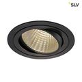 SLV LED Deckeneinbaustrahler New Tria DL Set, rund, COB, 25W, 3000K, 30 Grad, inklusiv Treiber, Clipfedern, schwarz 114270