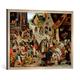 Gerahmtes Bild von Pieter Brueghel der JüngereDie Werke der Barmherzigkeit, Kunstdruck im hochwertigen handgefertigten Bilder-Rahmen, 80x60 cm, Silber Raya