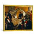 Gerahmtes Bild von Karl von SteubenDer Tod Napoleons, Kunstdruck im hochwertigen handgefertigten Bilder-Rahmen, 70x50 cm, Gold raya