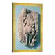 Gerahmtes Bild von Prehistoric Venus with a horn, from Laussel in the Dordogne, Kunstdruck im hochwertigen handgefertigten Bilder-Rahmen, 50x70 cm, Gold raya