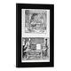 Gerahmtes Bild von Albrecht Dürer "Apparatus for translating three-dimensional objects into two-dimensional drawings, two scenes from the artist's first technical", Kunstdruck im hochwertigen handgefertigten Bilder-Rahmen, 30x40 cm, Schwarz matt