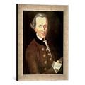Gerahmtes Bild von German School "Portrait of Emmanuel Kant (1724-1804)", Kunstdruck im hochwertigen handgefertigten Bilder-Rahmen, 30x40 cm, Silber raya