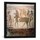 Gerahmtes Bild von Griechische Malerei Heimkehrender Ritter/griech. 4.Jh.v.Chr, Kunstdruck im hochwertigen handgefertigten Bilder-Rahmen, 50x50 cm, Schwarz matt