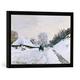 Gerahmtes Bild von Claude Monet La charrette. Route sous la neige à Honfleur, Kunstdruck im hochwertigen handgefertigten Bilder-Rahmen, 60x40 cm, Schwarz matt