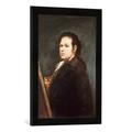 Gerahmtes Bild von Francisco Jose de G. y Lucientes Goya Selbstbildnis, Kunstdruck im hochwertigen handgefertigten Bilder-Rahmen, 40x60 cm, Schwarz matt