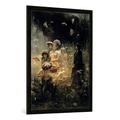 Gerahmtes Bild von Ilya Efimovich Repin "Ilja Repin, Sadko im Reich des Meerk.", Kunstdruck im hochwertigen handgefertigten Bilder-Rahmen, 70x100 cm, Schwarz matt
