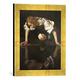 Gerahmtes Bild von Michelangelo Merisi Caravaggio Narziß, Kunstdruck im hochwertigen handgefertigten Bilder-Rahmen, 30x40 cm, Gold raya