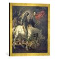 Gerahmtes Bild von Theodor BaierlDer Ritter und der Tod, Kunstdruck im hochwertigen handgefertigten Bilder-Rahmen, 50x50 cm, Gold raya