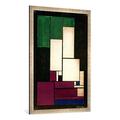 Gerahmtes Bild von Theo Van Doesburg "Composition, 1922", Kunstdruck im hochwertigen handgefertigten Bilder-Rahmen, 70x100 cm, Silber raya