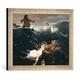 Gerahmtes Bild von Arnold BöcklinIm Spiel der Wellen, Kunstdruck im hochwertigen handgefertigten Bilder-Rahmen, 40x30 cm, Silber raya