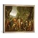 Gerahmtes Bild von Jacques-Louis David Léonidas aux Thermopyles, Kunstdruck im hochwertigen handgefertigten Bilder-Rahmen, 70x50 cm, Silber raya