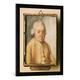 Gerahmtes Bild von Carl Philipp Emanuel Bach C.Ph.E.Bach/Zeitgen. Pastell, Kunstdruck im hochwertigen handgefertigten Bilder-Rahmen, 50x70 cm, Schwarz matt