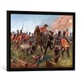 Gerahmtes Bild von R Knötel Schlacht v.Waterloo 1815/R. Knötel, Kunstdruck im hochwertigen handgefertigten Bilder-Rahmen, 70x50 cm, Schwarz matt