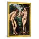 Gerahmtes Bild von Peter Paul Rubens Adam und Eva unter dem Baum der Erkenntnis, Kunstdruck im hochwertigen handgefertigten Bilder-Rahmen, 60x80 cm, Gold raya