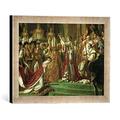 Gerahmtes Bild von Jacques-Louis David Napoleon I, Krönung, Ausschn./David, Kunstdruck im hochwertigen handgefertigten Bilder-Rahmen, 40x30 cm, Silber raya